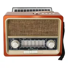 Bocina Bluetooth Vintage Radio Am/fm Y Linterna, Carga Solar