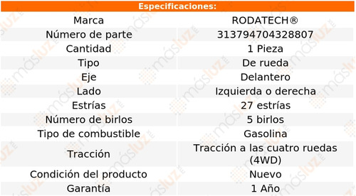 (1) Maza Rueda Del Izq/der Mazda B4000 4.0l V6 4wd 03/09 Foto 5