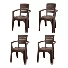 Set 4 Sillas Terraza Classic C/brazo Roble Livingood