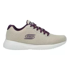 Tenis Skechers Casual Bobs Squad Mujer Beige