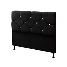 Cabeceira Casal King 195cm Para Cama Box Livía Suede Preto