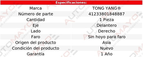 Una Rejilla Defensa Delantera Derecha Tong Yang Malibu 13-15 Foto 2