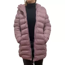 Campera Mujer Larga Corderito Pluma Ultraliviana