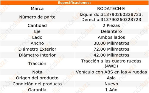 2 Baleros Doble Rueda Delanteros Subaru Forester 4wd 98/08 Foto 2