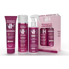 Kit Blindagem No Chuveiro New Hair 3 Produtos Spray 15 Em 1