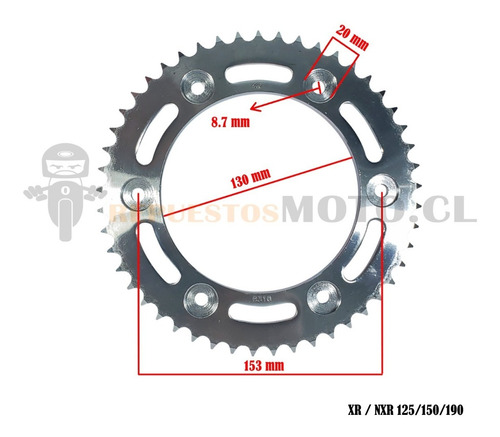 Kit Transmision Honda Xr125/150/190l Riffel Original Brasil Foto 3