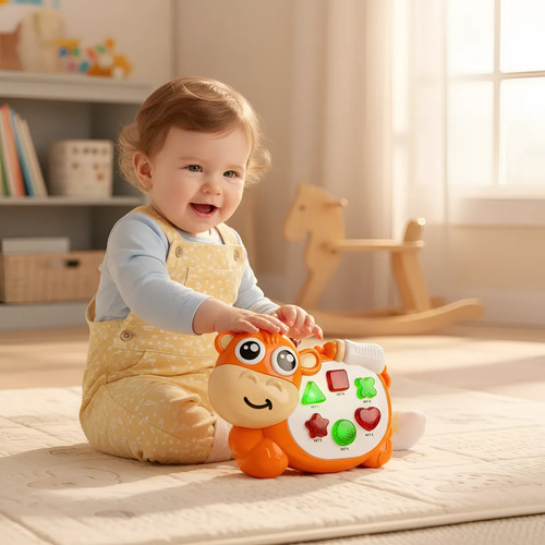 Brinquedo Bebê Interativo Animais Educativo Didático Com Luz