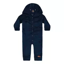 Macacão Bebê Masculino Pelúcia Capuz Inverno Menino Fofo