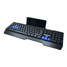 Teclado Alámbrico Con Soporte Para Celular D350 Color Del Teclado Negro