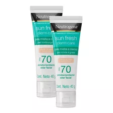 Kit 2 Protetor Solar Neutrogena Oily Skin Pele Clara Fps 70