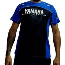 Camiseta Moto Yamaha Factory Racing Preto E Azul