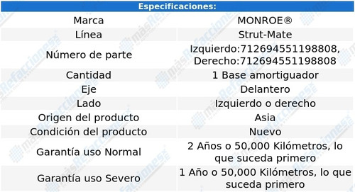 Base Amortiguador Strut-mate Del Volvo 850 93-97 Monroe Foto 2