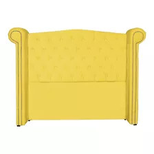 Cabeceira Sienna Para Cama Box De Casal 140cm Suede Amarelo