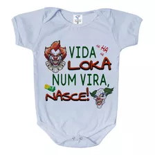 Roupa De Bebê Body Personalizado Vida Loka Num Vira, Nasce