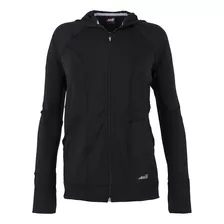 Campera Avia Mujer Poly Lisa C/capucha Moda Original Negro