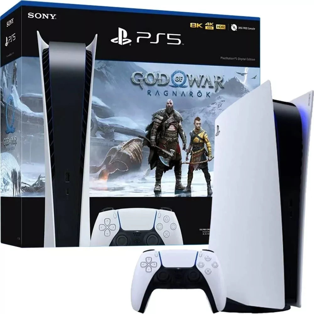 Playstation 5 Digital - Ps5 Digital + God Of War Ragnarok Novo Lacrado Envio Imediato