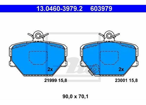 Balatas Delanteras Ate Original Smart For Two 1.0l 2011 Foto 2