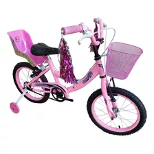 Bicicleta Rodado 16 Nena Con Canasto Y Guardabarros