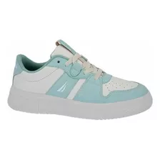 Tenis Urbano Nautica Eola De Dama En Beige/ Verde