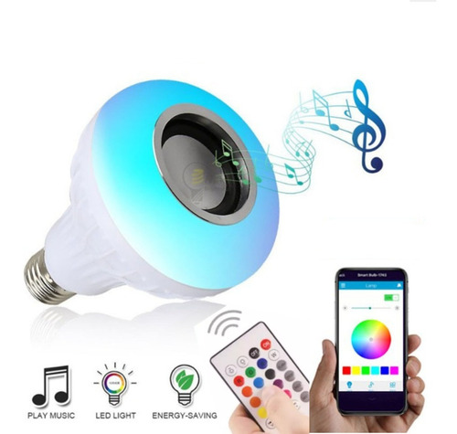 Lampara Led Rgb Parlante Bluetooth 7w + Control