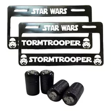 Set 2 Portaplacas Star Wars Stormtrooper + 4 Tapones Aire 