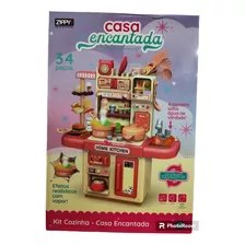 Casa Encantada - Kit Cozinha Rosa Com 34 Peças