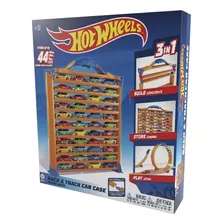 Hot Wheels Valija Pista 3 En 1 Guarda 44 Autos Full