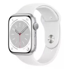 Apple Watch S8 45mm Silver Gps-pulseira Esportiva Branca 