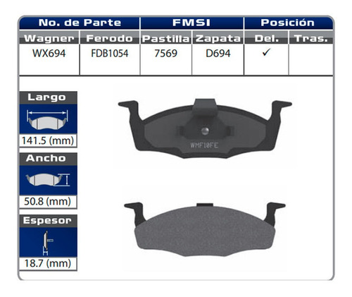 Balatas Delanteras Vw Gol Sport 2009 2010 Wagner Disco Solid Foto 2