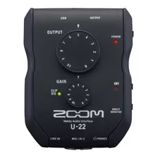 Zoom U-22 Interfaz Portátil Para Grabación Color Negro