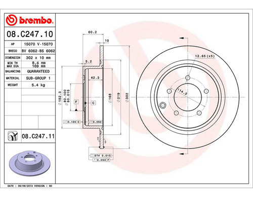 Par Discos Brembo Mitsubishi Lancer Gt Sportback 2014 Tra Foto 2