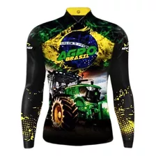 Camisa Camiseta Blusa Agro Fazenda Trator Com Proteção Uv50