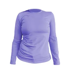 Remera Manga Larga Mujer Escote Cerrado Modal Con Lycra Mc