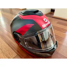 Casco Shark Spartan Gt Elgen, Gris Y Rojo, Excelente Estado