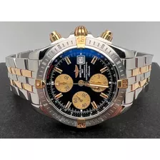 Breitling Chronomat 44mm Aço E Ouro Mostrador Preto