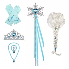 Set De Pelucas Elsa Para Disfraz De Niña, 7 Piezas, Set B