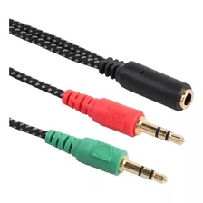 Cable Adaptador Convertidor Plug 3.5 Audio Y Microfono 1 A 2