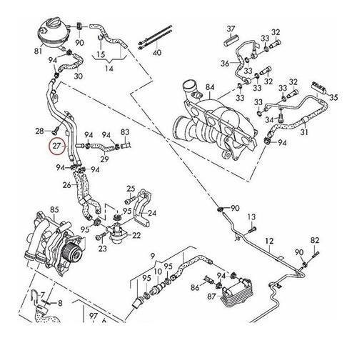 Tubo Agua Anticongelante Tiguan Bora Jetta Gli Audi A3 2.0 T Foto 5