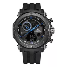 Relógio Esporte Masculino Weide Anadigi Wh6903 Cor Da Correia Preto Cor Do Bisel Preto Cor Do Fundo Preto