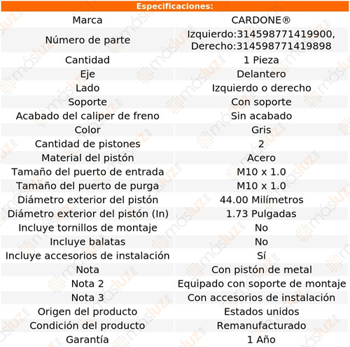 (1) Caliper O Mordaza C/soporte Del Izq O Der Qx4 97 Foto 5