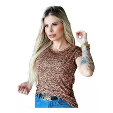 Blusinha T-shirt Feminina Animal Print Moda Zebra Onça 2021