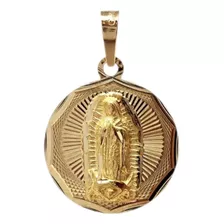 Medalla En Oro Amarillo De 10k Virgen De Guadalupe Redonda