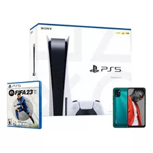 Playstation 5 Ps5 C/lector + Fifa 23 + Celular Mercadotechno