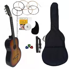 Guitarra Acustica Paquete Mas Completo De Accesorios Color Sunburst Orientación De La Mano Derecha