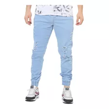 Kit3 Calças Jeans Rasgado Masculina Jogger Com Punho 