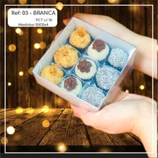 60 Caixas Para 9 Doces Embalagem Gourmet 10x10x4