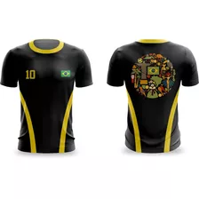 Camiseta Camisa Seleção Brasil Copa Do Mundo Onça 5