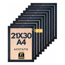Kit 10 Moldura Quadro A4 21x30 Certificado Diploma C/acetato