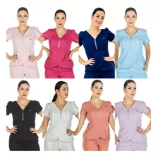 Blusa Scrub Plus Size Varias Cores Feminino Transpassada 