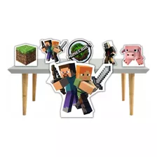 Decoração Aniversário Similar Minecraft Displays Mesa E Chão